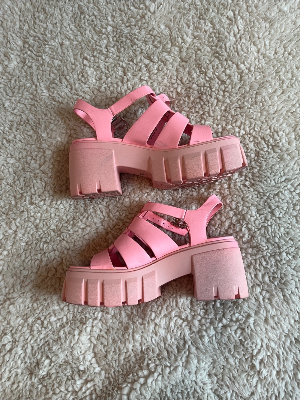 Madden Girl Chunky Pink Jelly y2k Sandals size 10